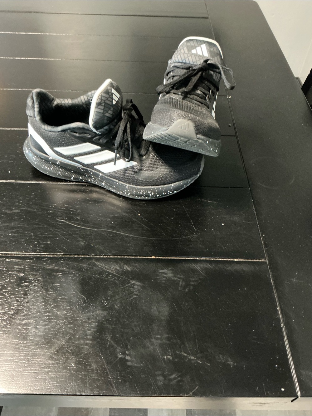 adidas Kids Black and White Athletic Sneakers size 4.5